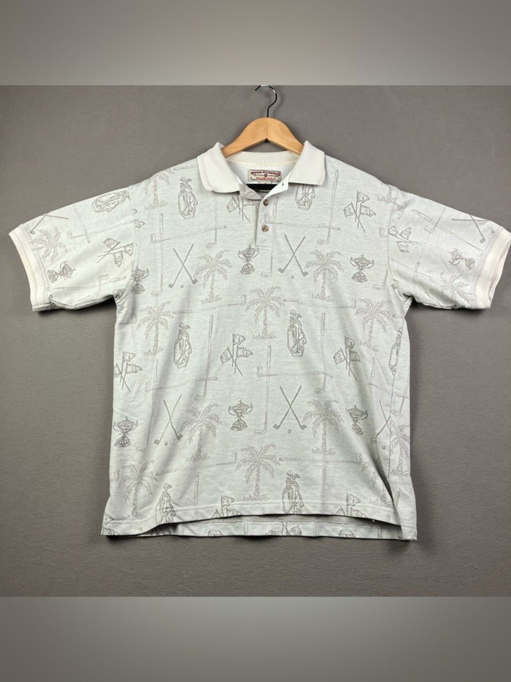 Vintage Boca Classics Men’s Golf Polo Shirt Size Medium All Over Golfing Pattern
